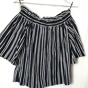 H&M Off the shoulder Striped Top